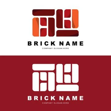 Bricks Logo Design, Material Stone Illustration Vector, Building Constructi.. Stock Illustration