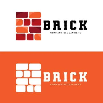Bricks Logo Design, Material Stone Illustration Vector, Building Constructi.. Stock Illustration
