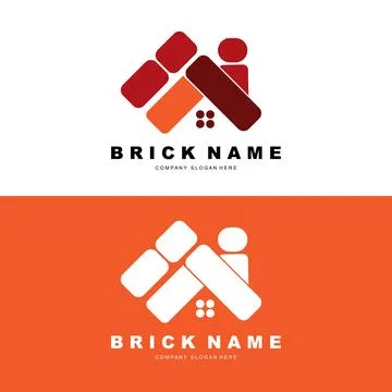 Bricks Logo Design, Material Stone Illustration Vector, Building Constructi.. Ilustración de archivo