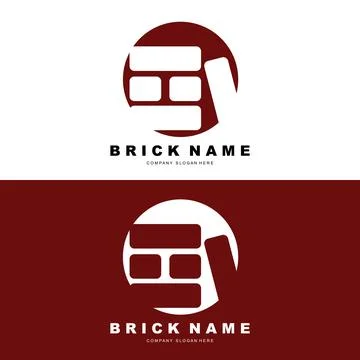 Bricks Logo Design, Material Stone Illustration Vector, Building Constructi.. Stock Illustration