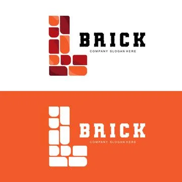 Bricks Logo Design, Material Stone Illustration Vector, Building Constructi.. Stock Illustration