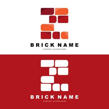 Bricks Logo Design, Material Stone Illustration Vector, Building Constructi.. Stock Illustration