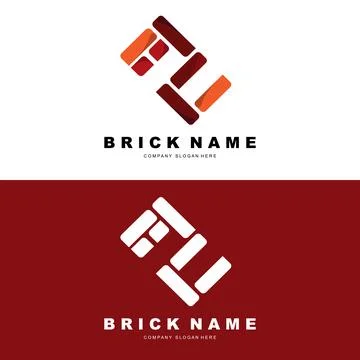 Bricks Logo Design, Material Stone Illustration Vector, Building Constructi.. Stock Illustration