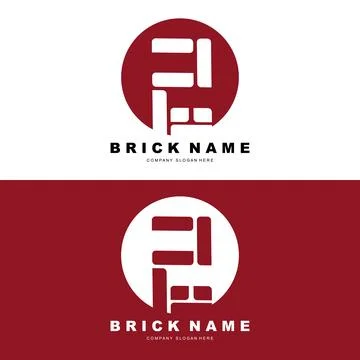 Bricks Logo Design, Material Stone Illustration Vector, Building Constructi.. Ilustración de archivo