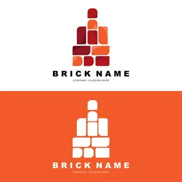 Bricks Logo Design, Material Stone Illustration Vector, Building Constructi.. Stock Illustration