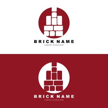 Bricks Logo Design, Material Stone Illustration Vector, Building Constructi.. Stock Illustration