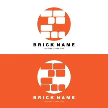 Bricks Logo Design, Material Stone Illustration Vector, Building Constructi.. Stock Illustration
