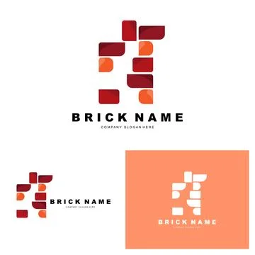 Bricks Logo Design, Material Stone Illustration Vector, Building Constructi.. Stock Illustration