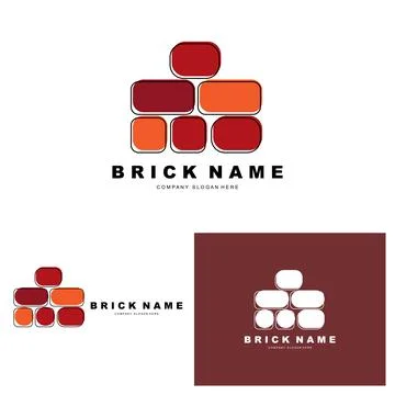 Bricks Logo Design, Material Stone Illustration Vector, Building Constructi.. Stock Illustration