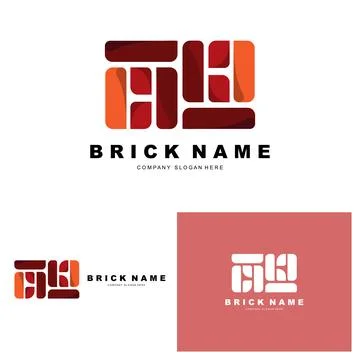 Bricks Logo Design, Material Stone Illustration Vector, Building Constructi.. Stock Illustration