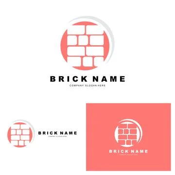 Bricks Logo Design, Material Stone Illustration Vector, Building Constructi.. Ilustración de archivo