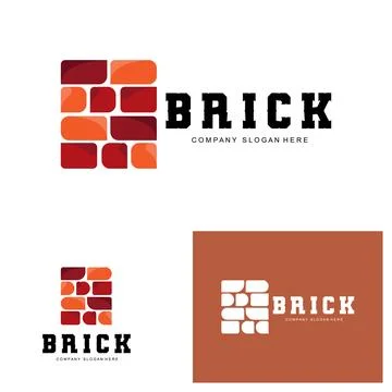 Bricks Logo Design, Material Stone Illustration Vector, Building Constructi.. Stock Illustration