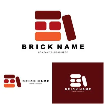 Bricks Logo Design, Material Stone Illustration Vector, Building Constructi.. Ilustración de archivo