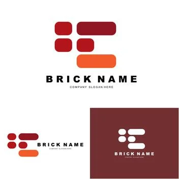 Bricks Logo Design, Material Stone Illustration Vector, Building Constructi.. Ilustración de archivo
