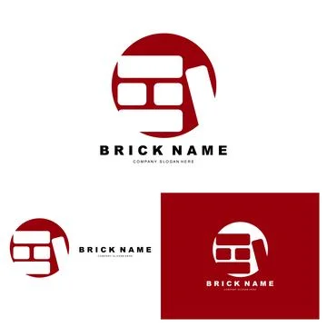 Bricks Logo Design, Material Stone Illustration Vector, Building Constructi.. Ilustración de archivo