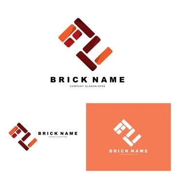 Bricks Logo Design, Material Stone Illustration Vector, Building Constructi.. Stock Illustration