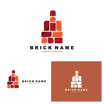 Bricks Logo Design, Material Stone Illustration Vector, Building Constructi.. Stock Illustration