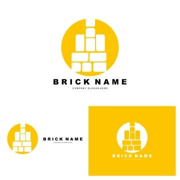 Bricks Logo Design, Material Stone Illustration Vector, Building Constructi.. Stock Illustration