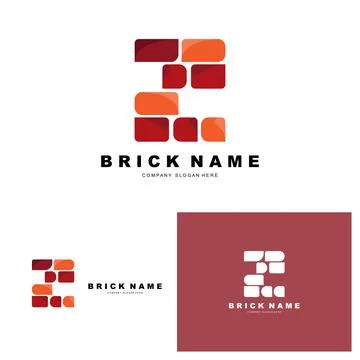 Bricks Logo Design, Material Stone Illustration Vector, Building Constructi.. Ilustración de archivo