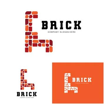 Bricks Logo Design, Material Stone Illustration Vector, Building Constructi.. Ilustración de archivo
