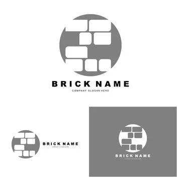 Bricks Logo Design, Material Stone Illustration Vector, Building Constructi.. Stock Illustration