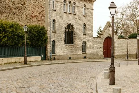 Bricks in Montmartre, without tourists Stock Photos