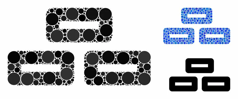 Bricks Mosaic Icon of Spheric Items Stock Illustration