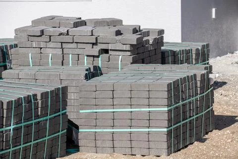 Bricks on the pallet Stock Photos