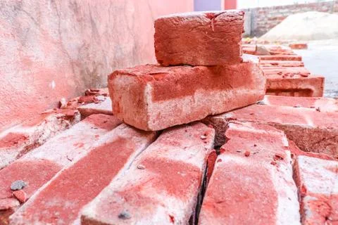 Bricks, the primary or the basic unit of construction of multi-storied buildi Stock-Fotos