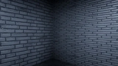 Bricks room animation. textured wall rotation. Spinning bricks surface Stock Footage 246677000