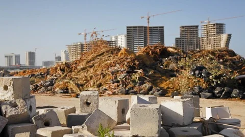 Bricks, Rubble and New Construction 01 Stock Footage 87537855