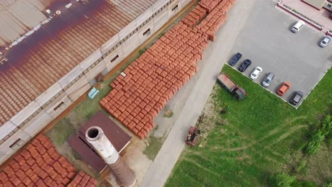 Bricks stacked on pallets used for transportation Stock Footage 131318745