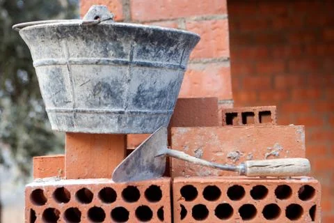 Bricks stacked Foto stock