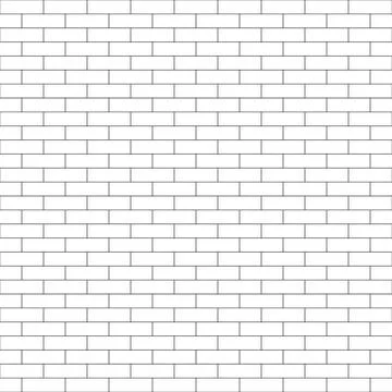 Bricks texture line art isolated on white background Stock Illustration