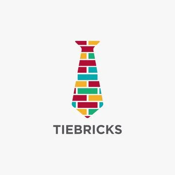 Bricks tie Logo icon vector template on white background Stock Illustration