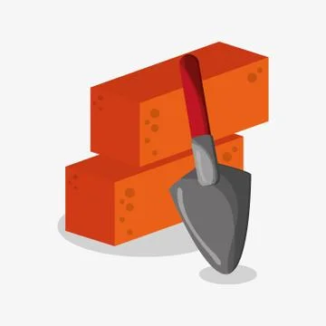 Bricks of under construction design Stock Illustration