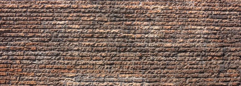 Bricks wall background texture, beige, brown color, cement, clay. Vintage wal Stock Photos