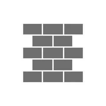 Bricks, wall, brickwork grey icon. Isolated on white background 스톡 일러스트