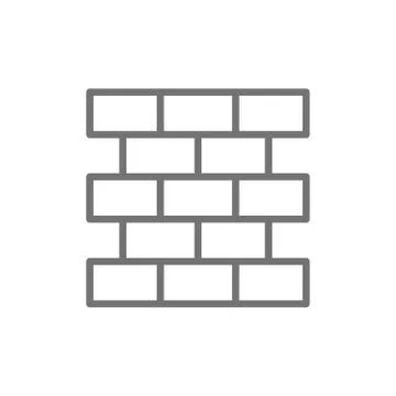 Bricks, wall, brickwork line icon. Stock Illustration