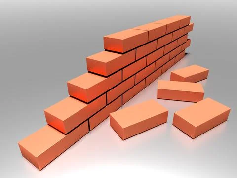Bricks wall. Construction building industry concept Ilustración de archivo