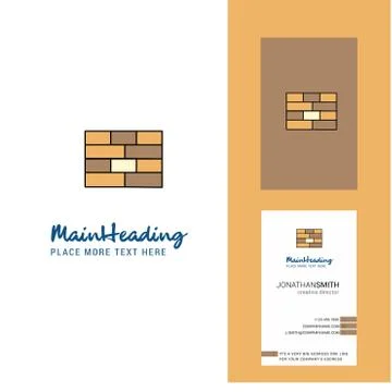 Bricks wall  Creative Logo and business card. vertical Design Vector Stock Illustration