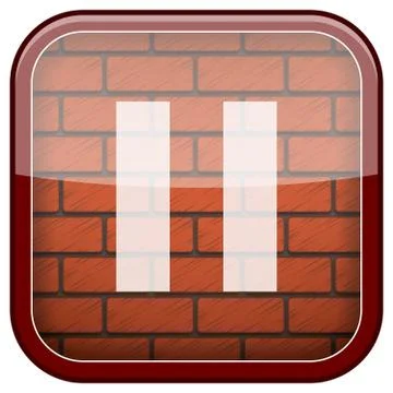Bricks wall icon Stock Illustration