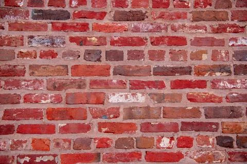 Bricks in wall pattern. Bricks on masonry structure. Bricks in red surface... Stock Photos