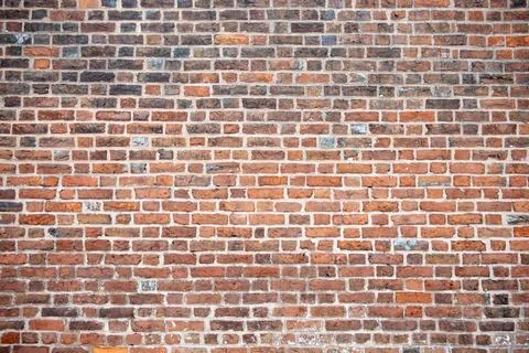 Bricks in wall pattern. Bricks on masonry structure. Bricks in red surface... Stock Photos