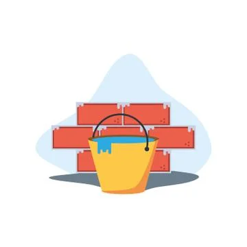 Bricks wall under construction design Stock Illustration