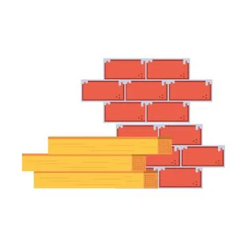 Bricks wall under construction design Stock Illustration