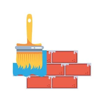 Bricks wall under construction design Stock Illustration