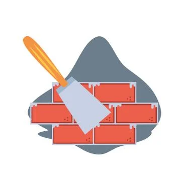 Bricks wall under construction design Stock Illustration