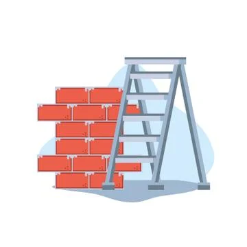 Bricks wall under construction design Stock Illustration