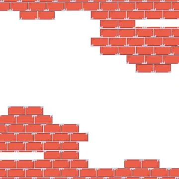 Bricks wall under construction design Stock Illustration
